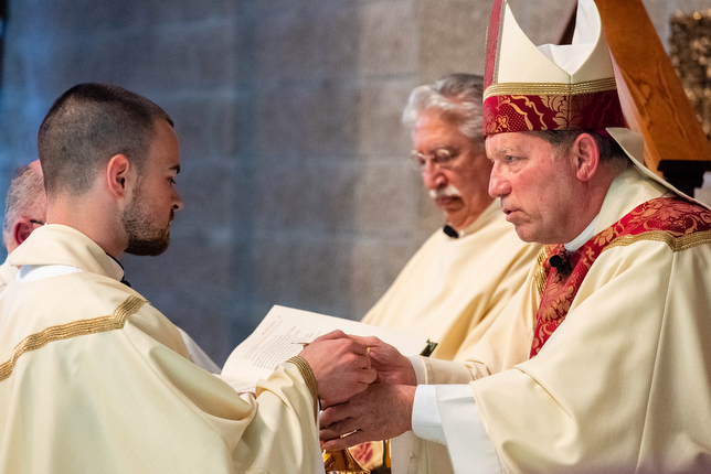 Bishop Robert Gruss and Father Kevin Wojciechowski