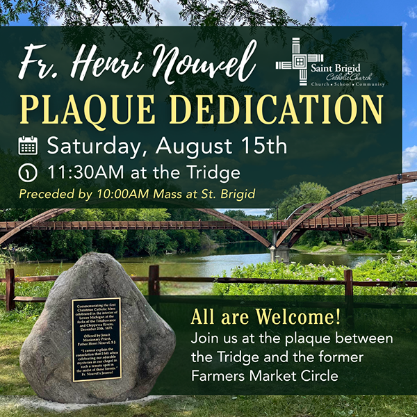 Fr. Henri Nouvel Plaque Dedication flyer