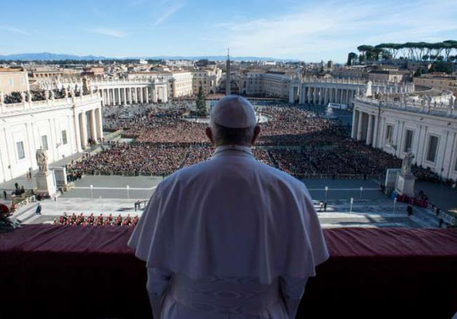 Pope Francis gives the Christmas "Urbi et Orbi" blessing Dec. 25, 2018