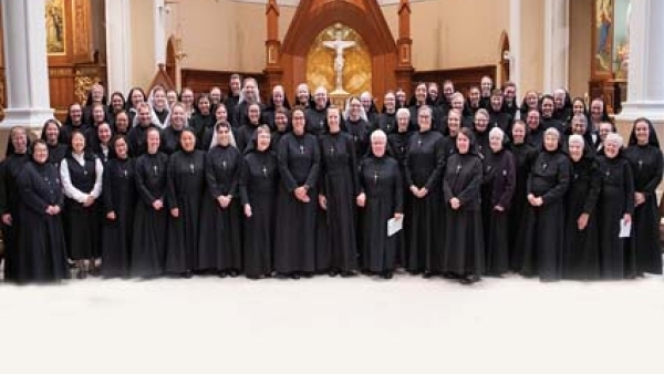 Religious Sisters of Mercy of Alma are pictured at the Cathedral of Mary of the Assumption 