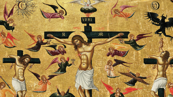 Pavias; Angels collecting the most precious blood of Christ