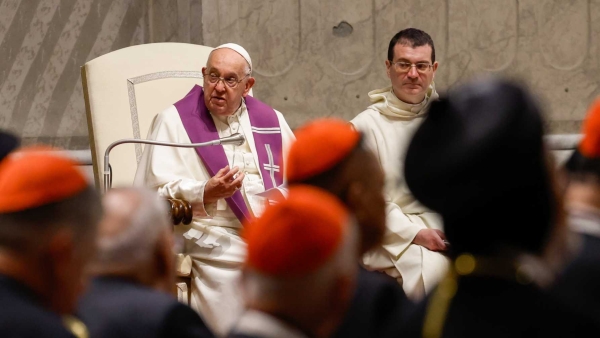 Pope Francis gives his homily during a penitential liturgy Oct. 1, 2024