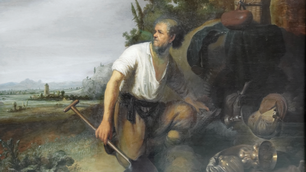 Parable of the hidden treasure” By Rembrandt/Gerard Dou is marked with CC BY-SA 3.0