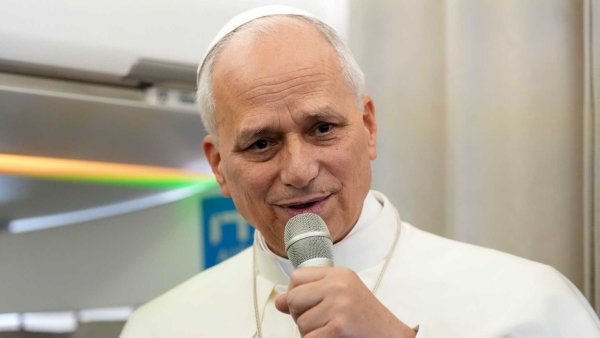 Pope Leo XIV answers a question